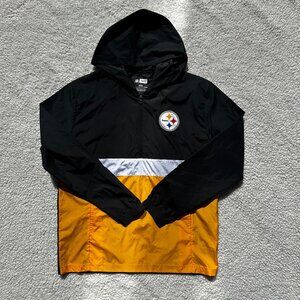 NFL Steelers 1/3 Zip Hooded Windbreaker NWOT